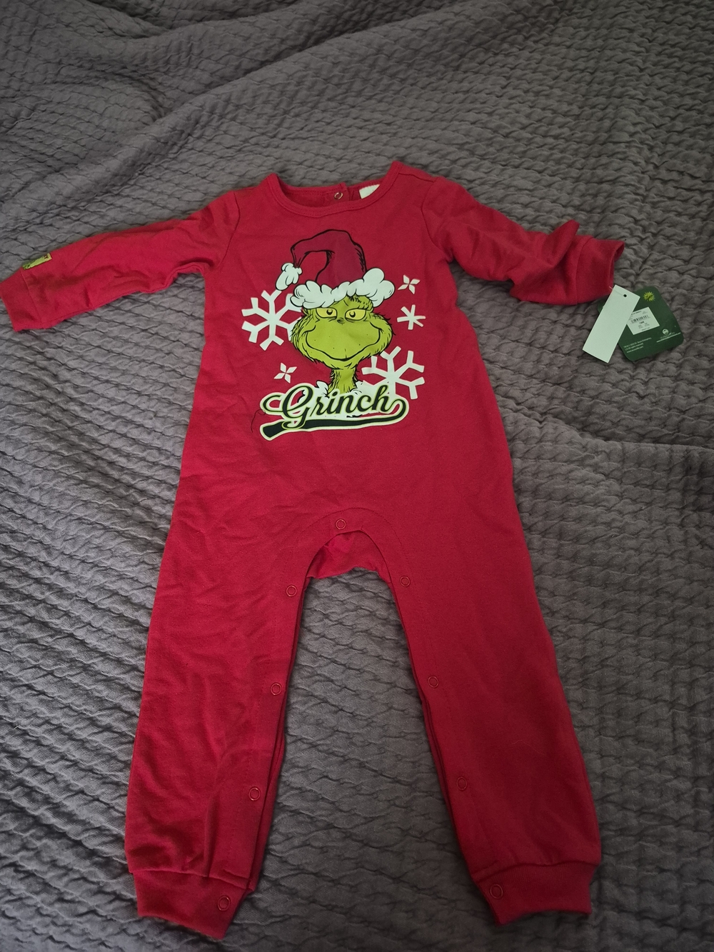 Kids' Red Grinch One-Piece Bodysuit